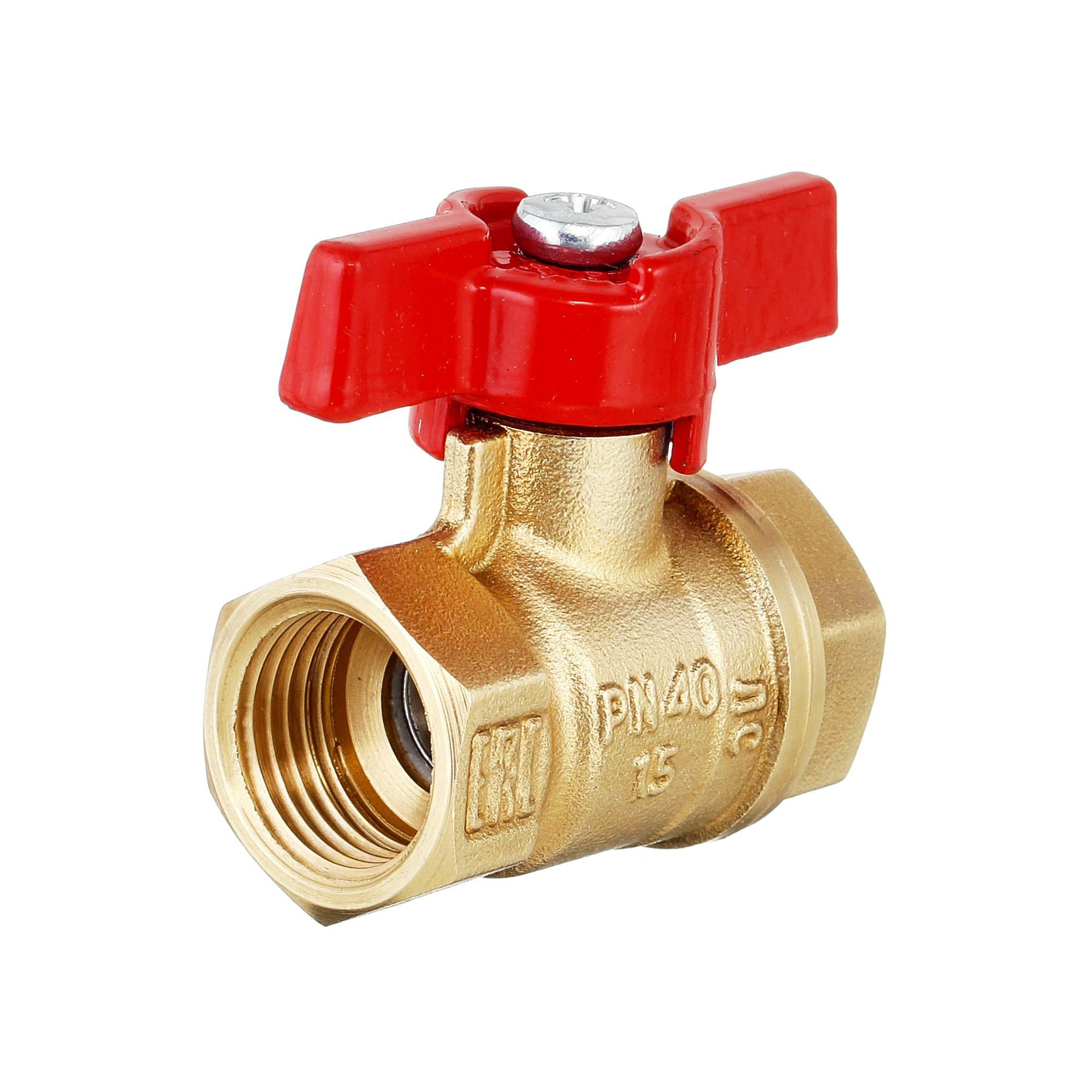 Кран шаровый латунныйБАЗ  11б27п1 вода ВР/ВР Ду 20 (3/4") Ру 40 бабочка 